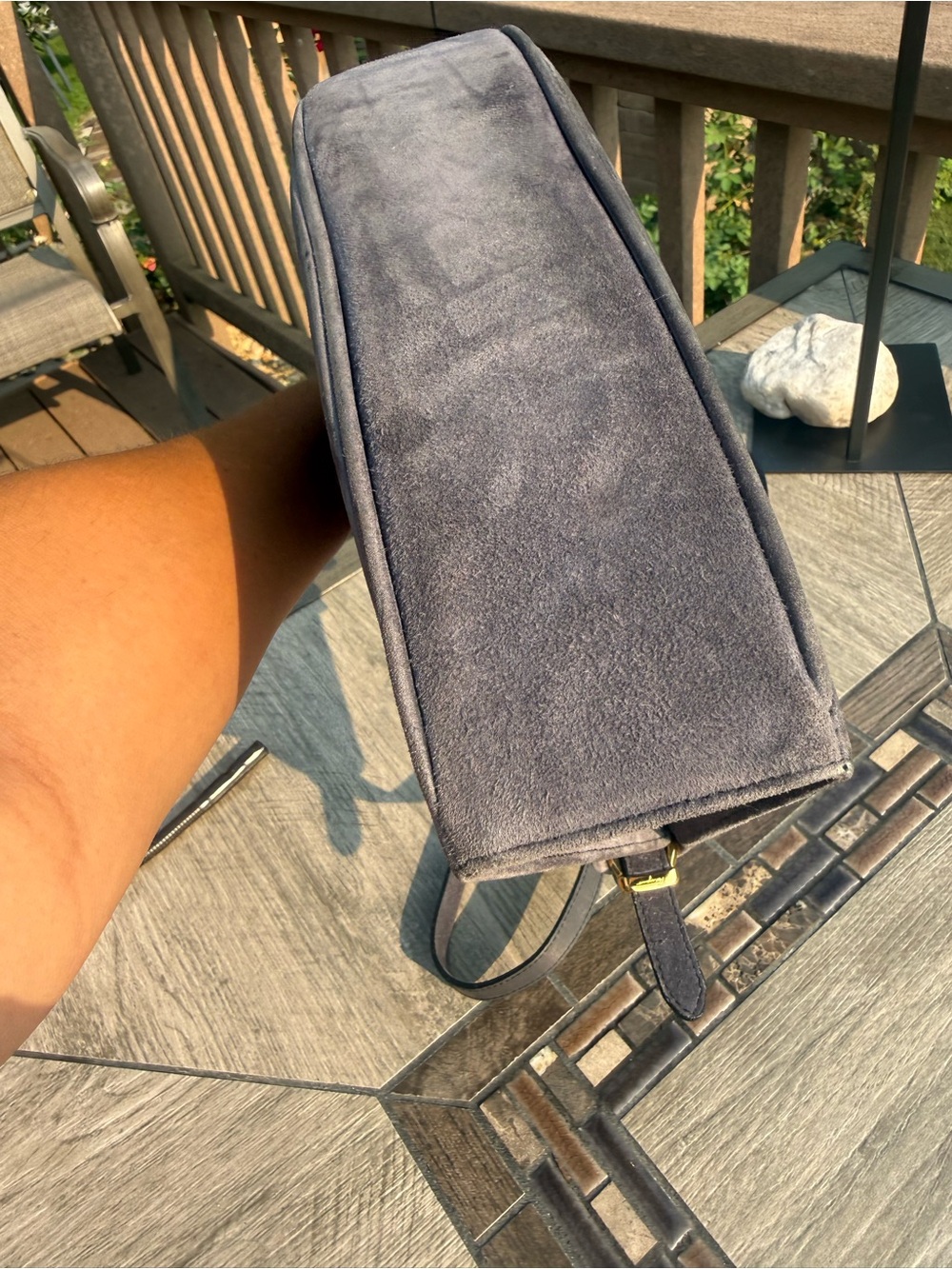 EUC Salvatore Ferragamo Vintage Suede 1980's Luxury Taupe Crossbody Bag - Picture 8 of 14